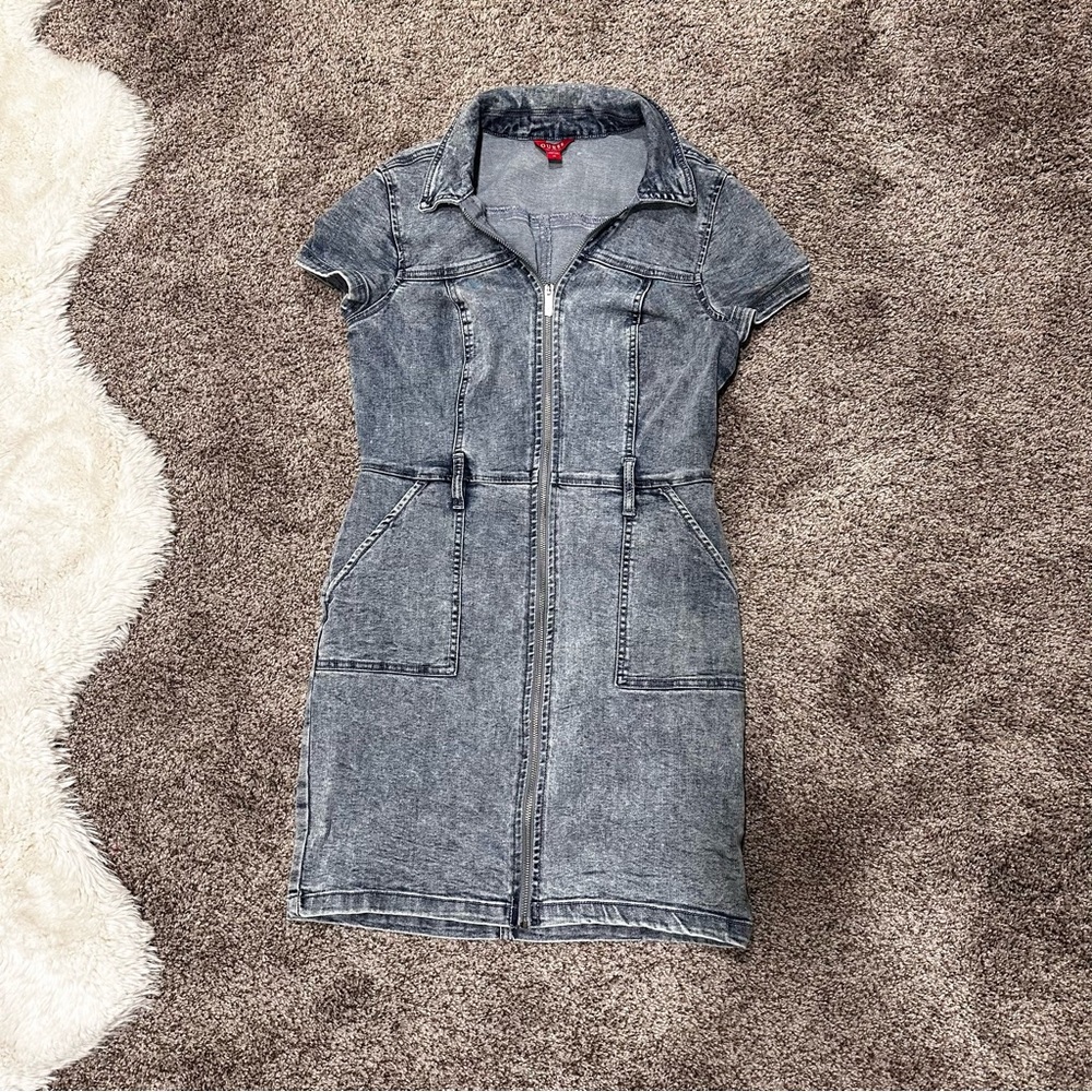 Guess Denim Mini Dress - Gray
